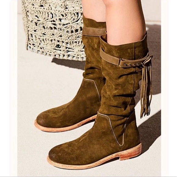 Free People Shoes - Free People Sayre Mid Boots Fringe Boho Festival